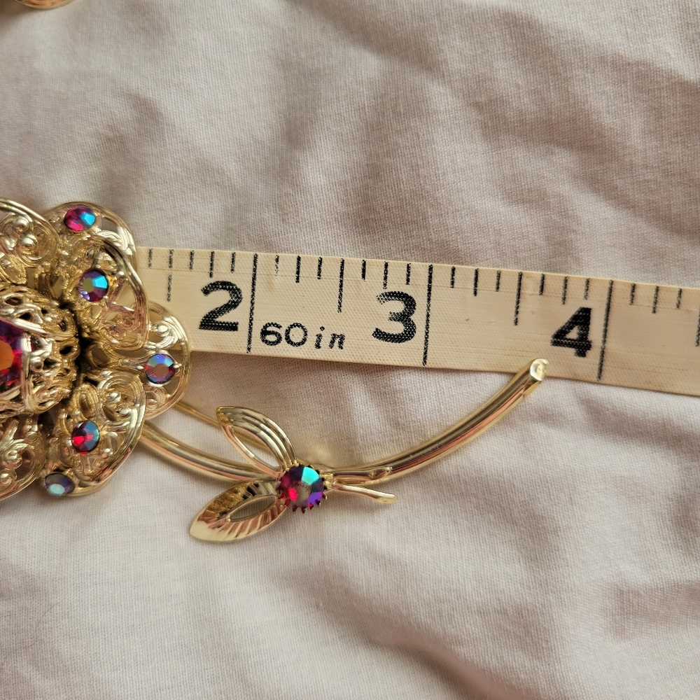 VTG Sara Coventry Demi-Parure "Fashion Flower" Set - Picture 11 of 12